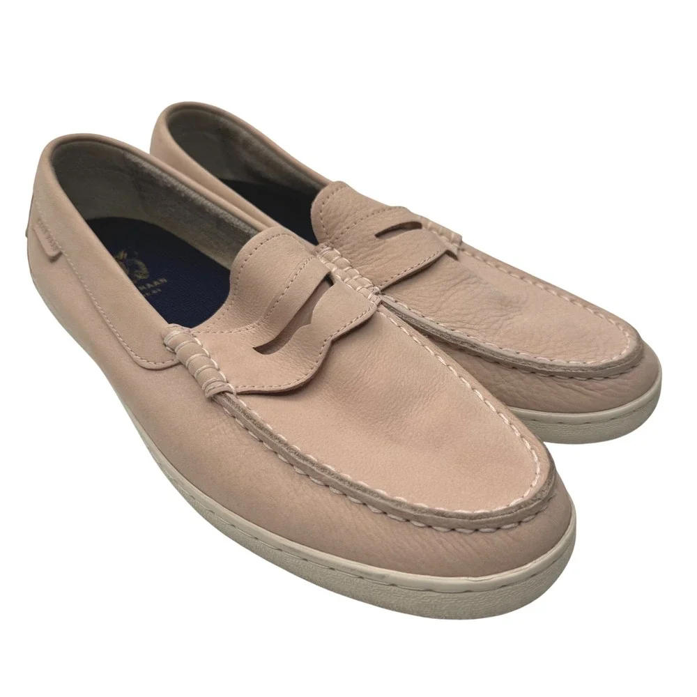 Cole Haan Pinch Maine Classic Penny Loafers nude pink Leather Mens 10.5